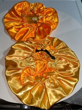 Golden Satin Hair Bonnet - Women’s Hair Accessory